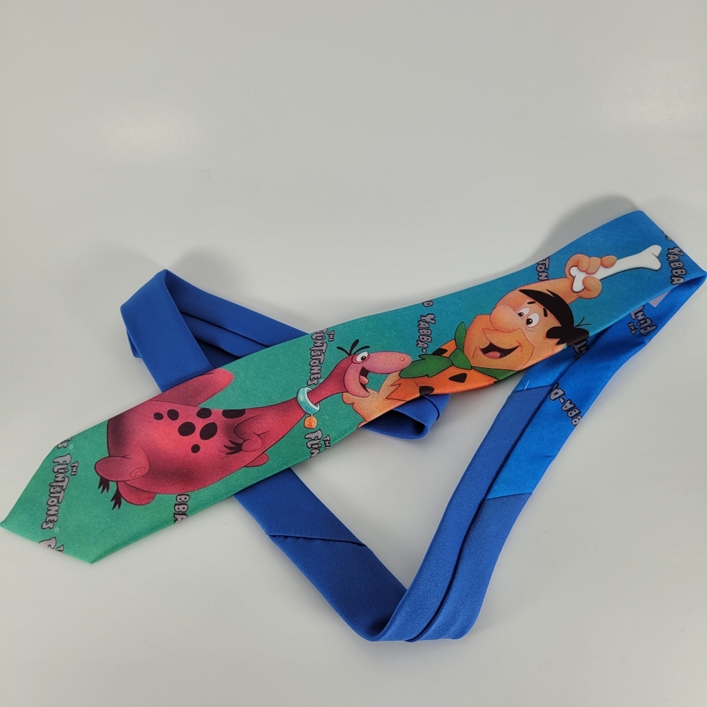 RALPH MARLIN | vintage 1992 "Fred & Dino" Flintstones tie